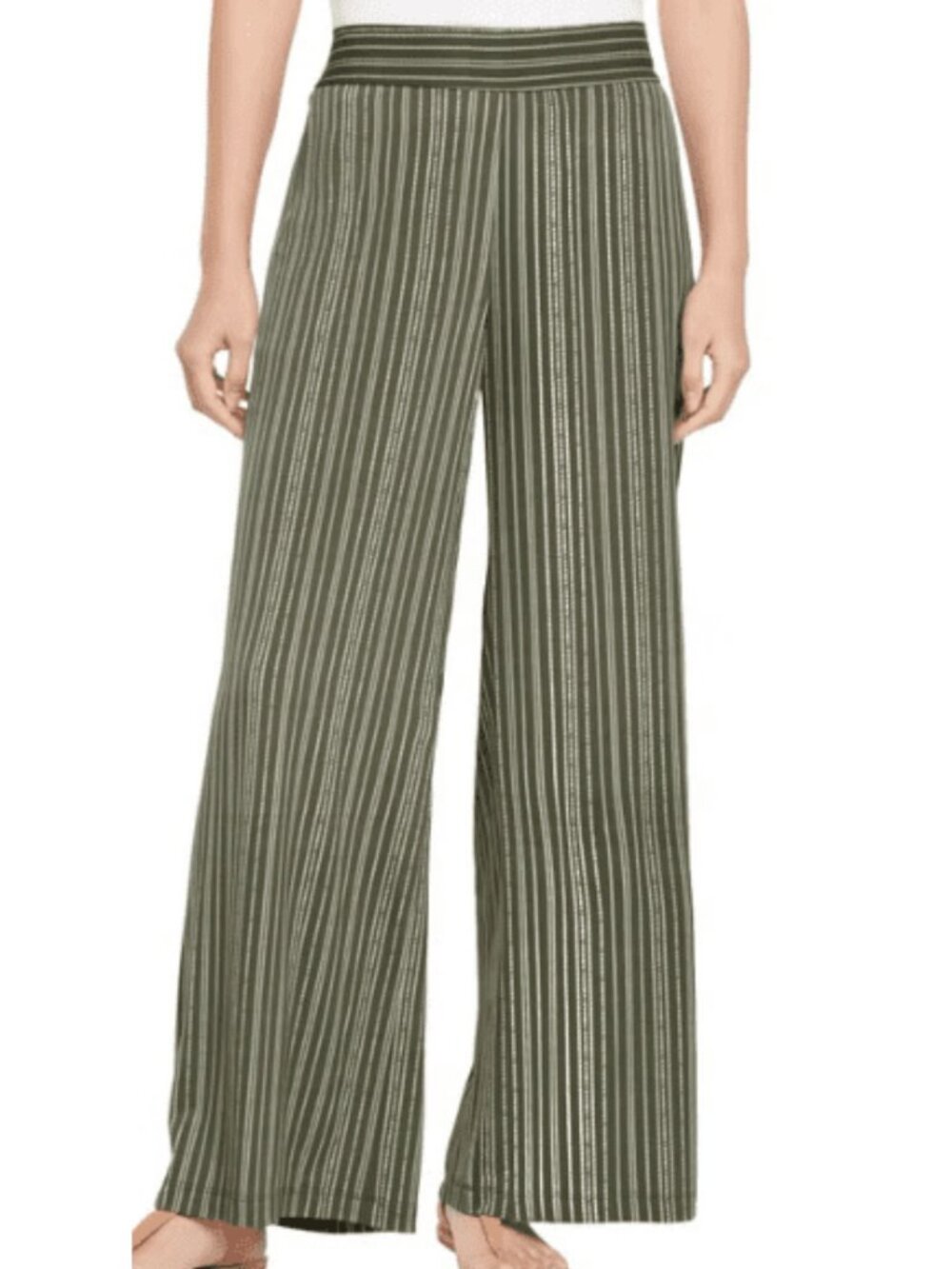 Women's Three Dots Wide-Leg Pull-On Pants, Green